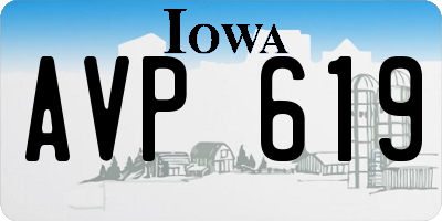 IA license plate AVP619