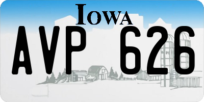 IA license plate AVP626