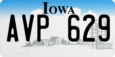 IA license plate AVP629