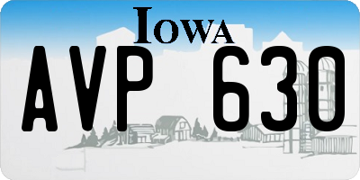 IA license plate AVP630