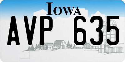 IA license plate AVP635