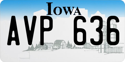 IA license plate AVP636