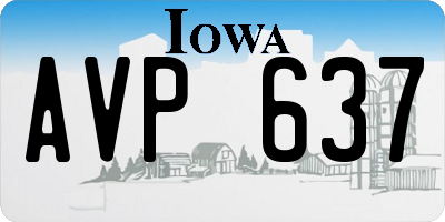 IA license plate AVP637