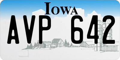 IA license plate AVP642