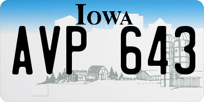 IA license plate AVP643