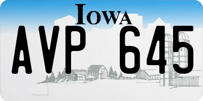 IA license plate AVP645