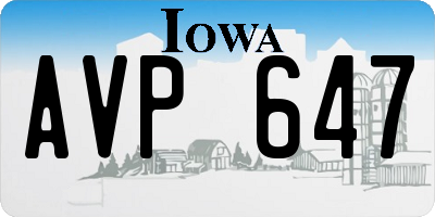 IA license plate AVP647