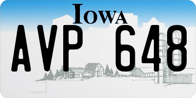 IA license plate AVP648