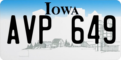 IA license plate AVP649