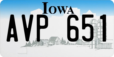 IA license plate AVP651