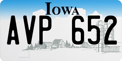 IA license plate AVP652