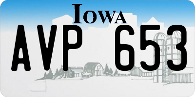 IA license plate AVP653