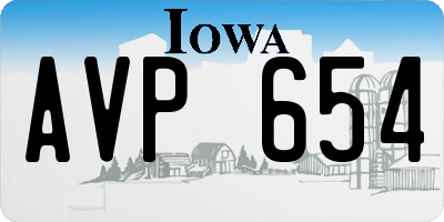 IA license plate AVP654