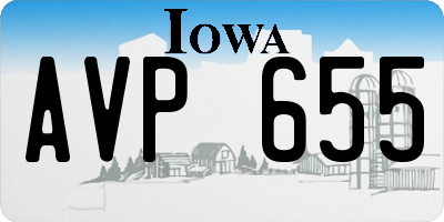 IA license plate AVP655