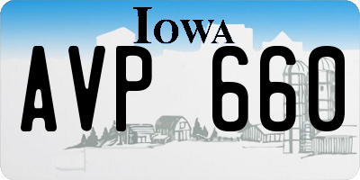 IA license plate AVP660