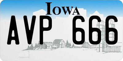IA license plate AVP666