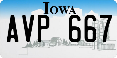 IA license plate AVP667