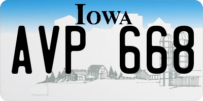 IA license plate AVP668