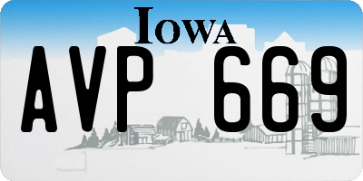 IA license plate AVP669