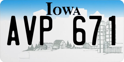 IA license plate AVP671