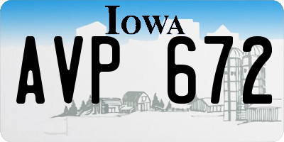 IA license plate AVP672