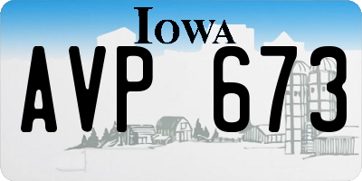 IA license plate AVP673