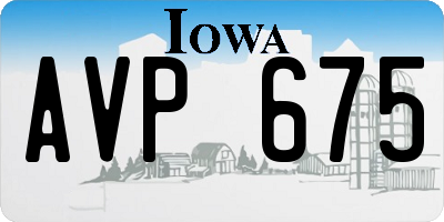 IA license plate AVP675