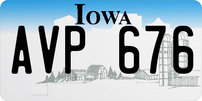 IA license plate AVP676