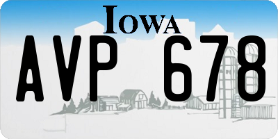 IA license plate AVP678