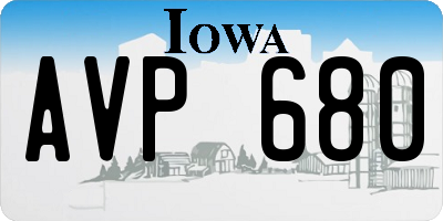 IA license plate AVP680