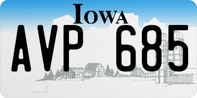 IA license plate AVP685