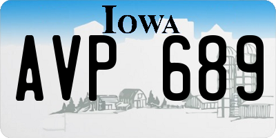 IA license plate AVP689