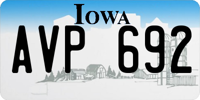 IA license plate AVP692