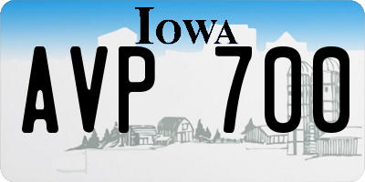 IA license plate AVP700