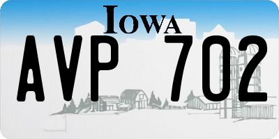 IA license plate AVP702