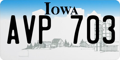 IA license plate AVP703
