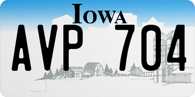 IA license plate AVP704