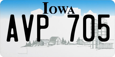 IA license plate AVP705