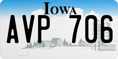 IA license plate AVP706