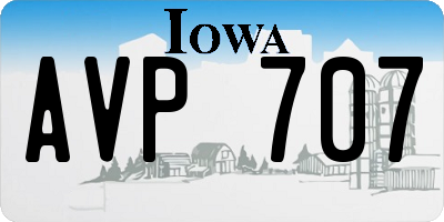 IA license plate AVP707