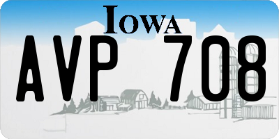 IA license plate AVP708