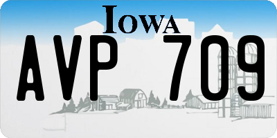 IA license plate AVP709