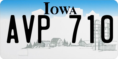 IA license plate AVP710
