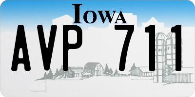 IA license plate AVP711
