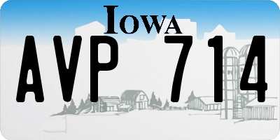 IA license plate AVP714