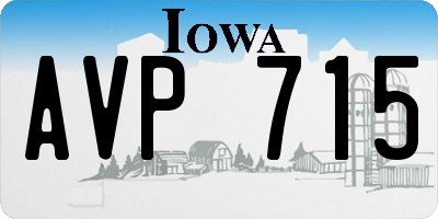 IA license plate AVP715