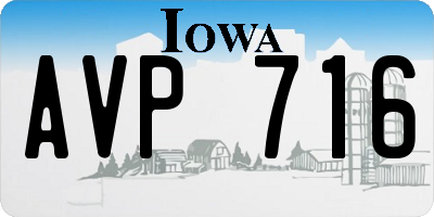 IA license plate AVP716
