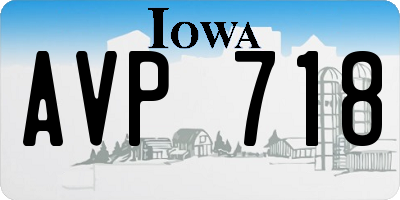 IA license plate AVP718