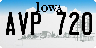 IA license plate AVP720