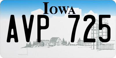 IA license plate AVP725